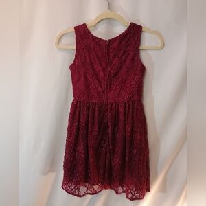 Place Burgundy Sparkle Lace Dress